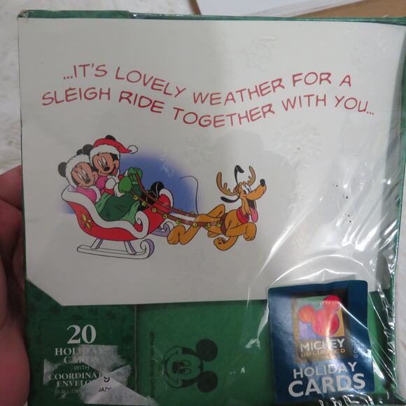 Mickey Unlimited Disney Vintage Holiday Cards Mickey Minnie Pluto Christmas Card - Picture 2 of 3